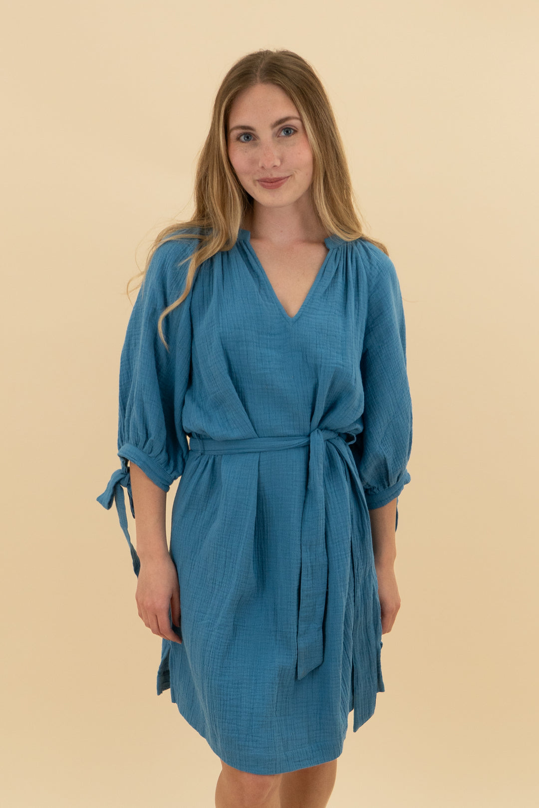 summersalt blue gauze midi dress (xs)