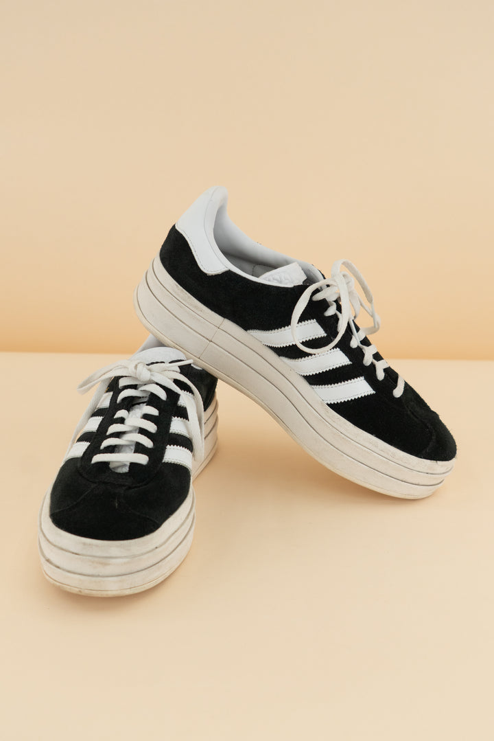 adidas black gazelle bold shoes (8.5; retail $120)