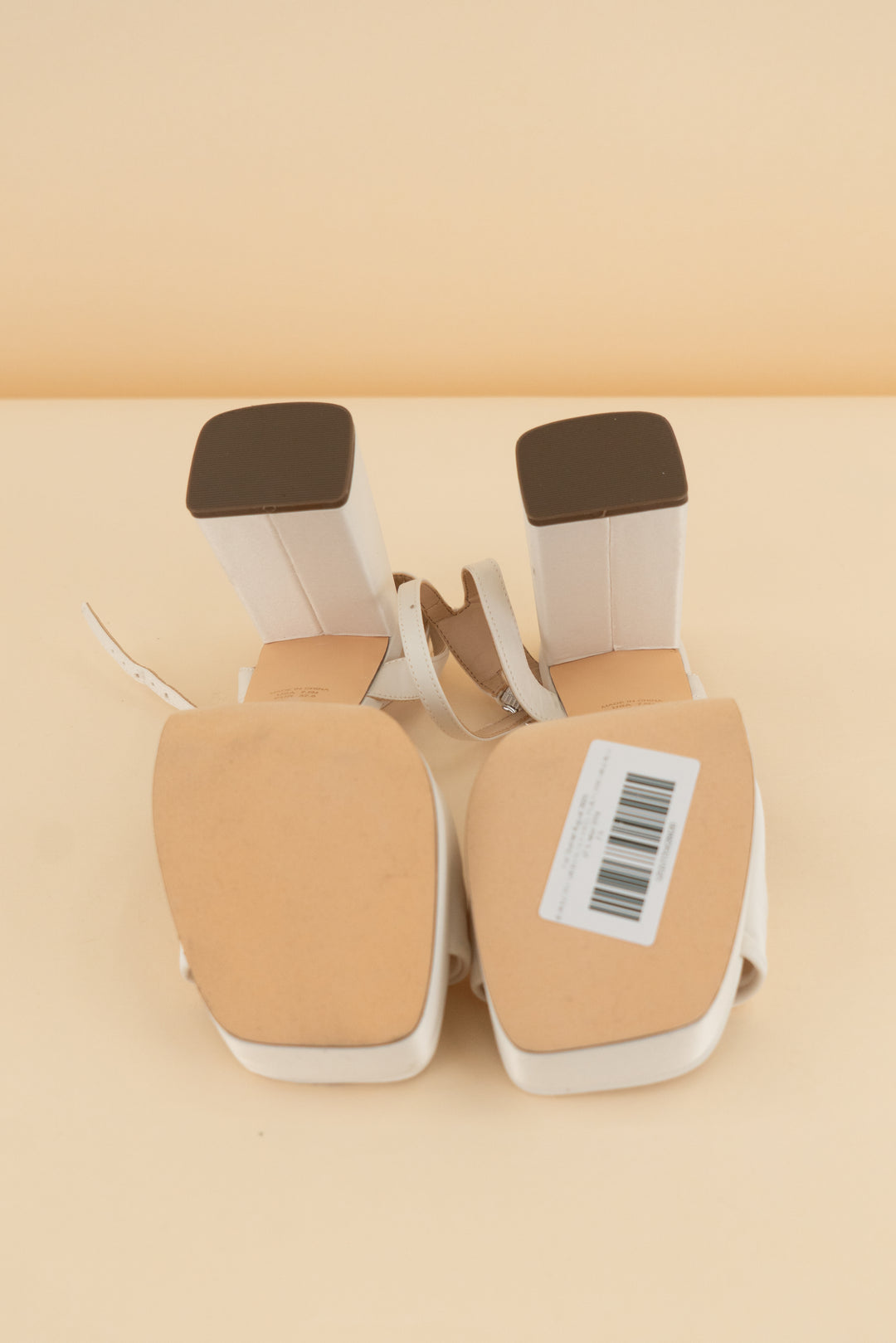 NINA IVORY SATIN BLOCK-HEEL PLATFORM SANDALS (7.5; retail $99)