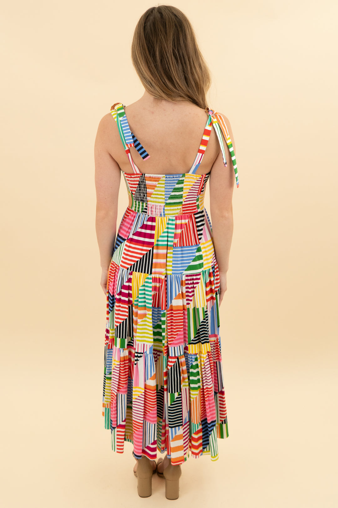 kate spade multi stripe midi dress (xs)