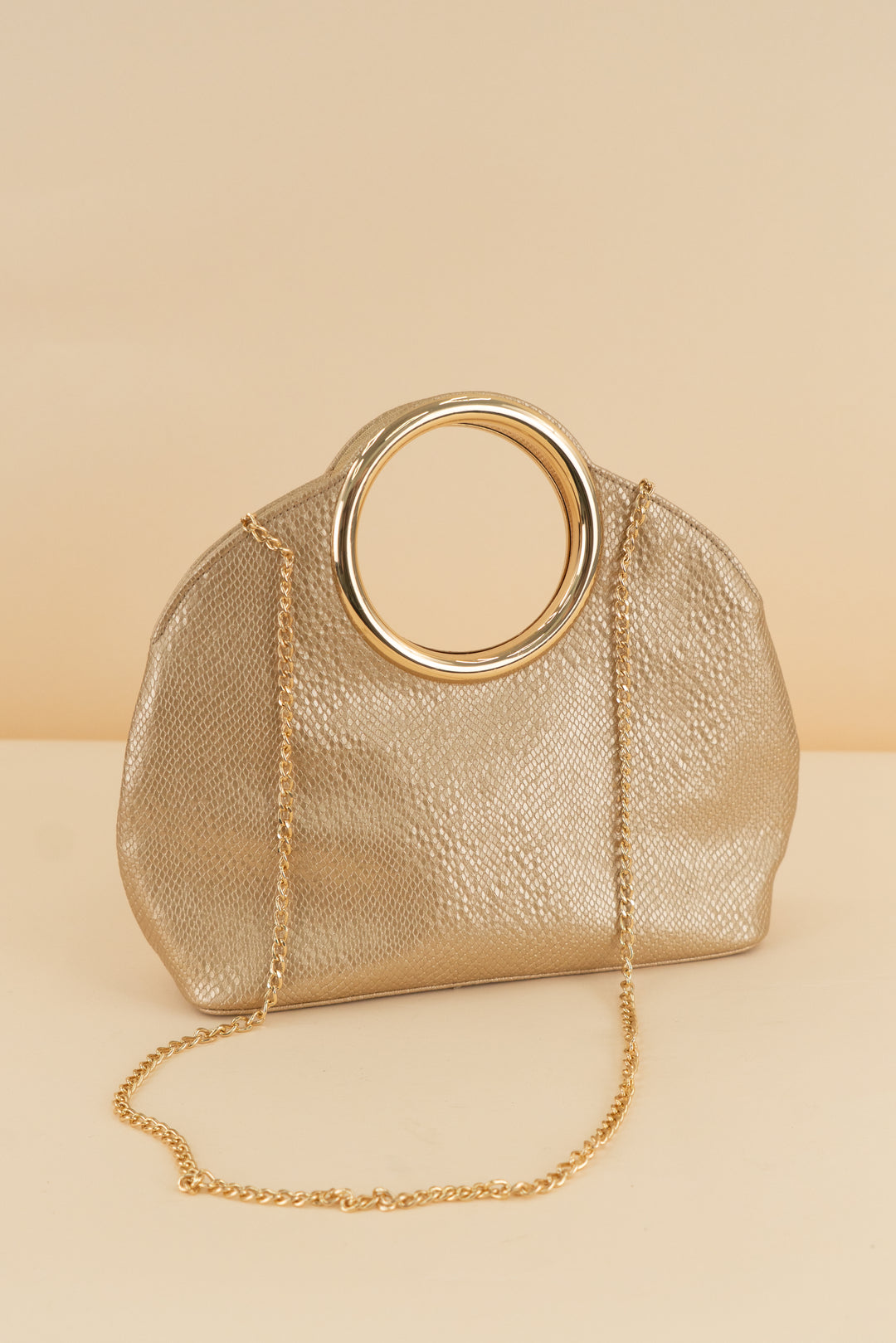 nina gold snakeskin evening bag (retail $98)