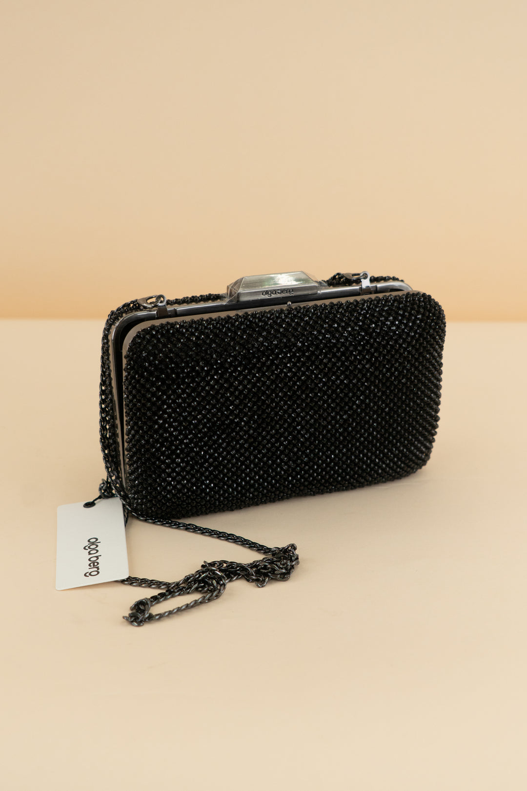 olga berg black Ronny Crystal Mesh Clutch (retail $125)