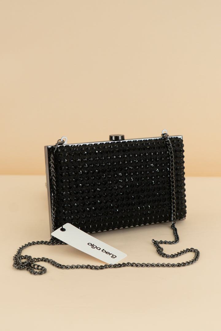 olga berg black manuela rhinesone  Clutch (retail $115)