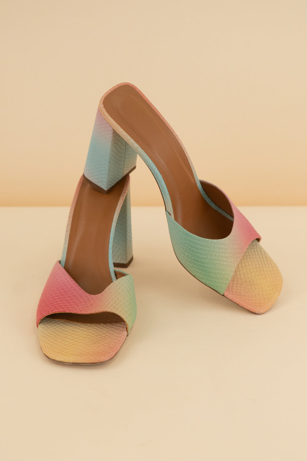 staud rainbow block heel (9.5, retail $375)