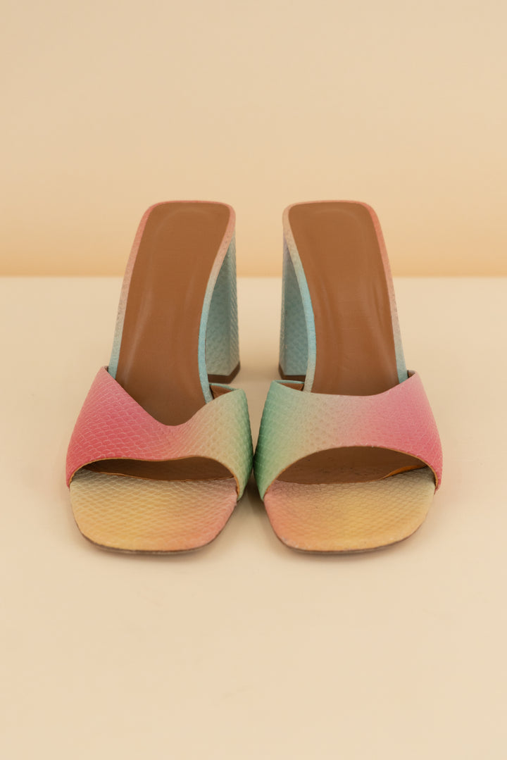 staud rainbow block heel (9.5, retail $375)