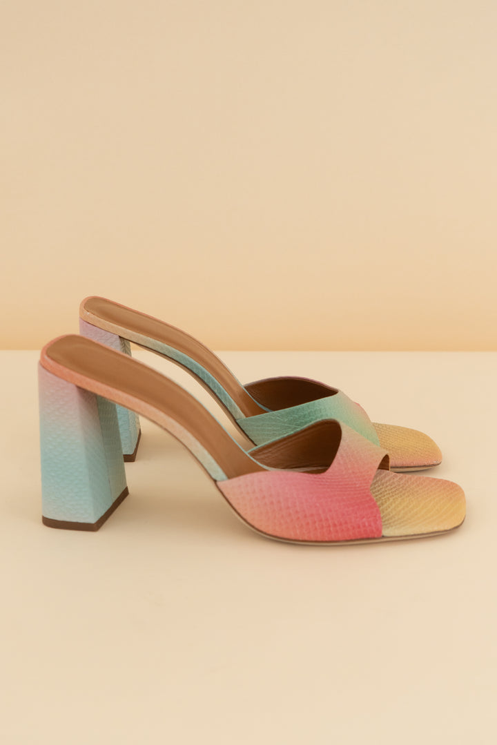 staud rainbow block heel (9.5, retail $375)