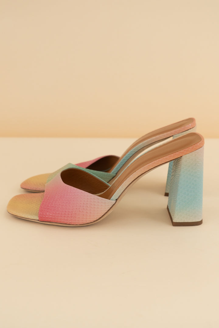 staud rainbow block heel (9.5, retail $375)