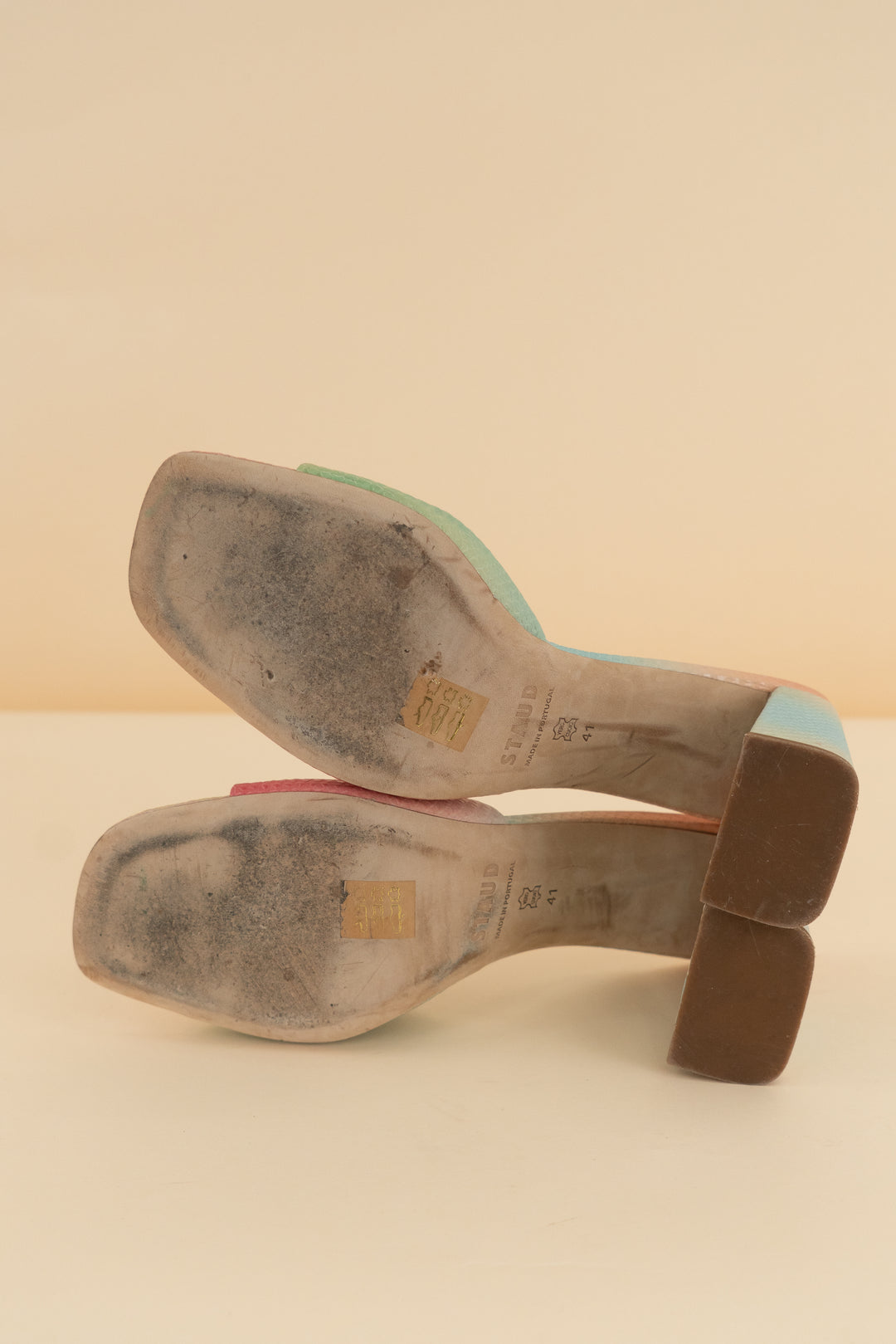 staud rainbow block heel (9.5, retail $375)