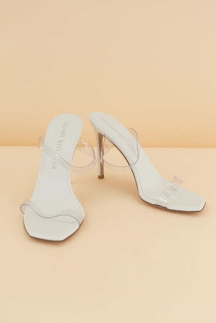 stuart weitzman clear strap heel (10.5; retail $180)