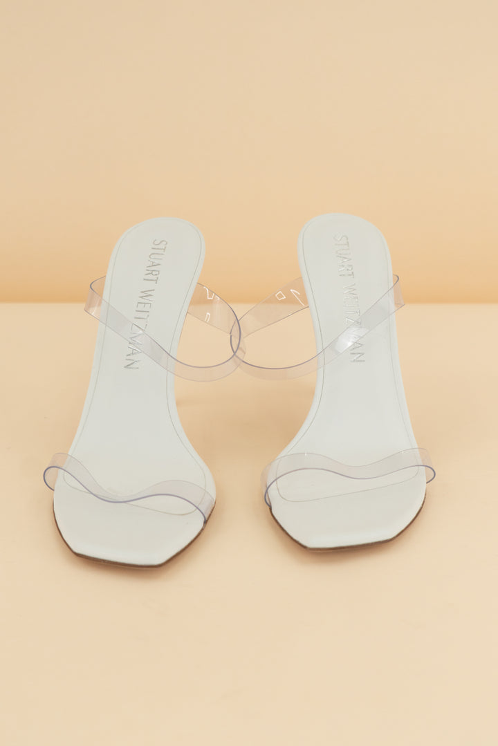 stuart weitzman clear strap heel (10.5; retail $180)