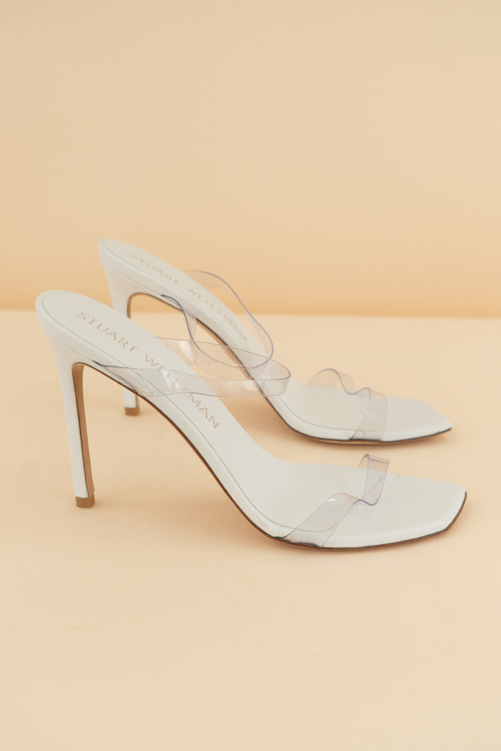 stuart weitzman clear strap heel (10.5; retail $180)