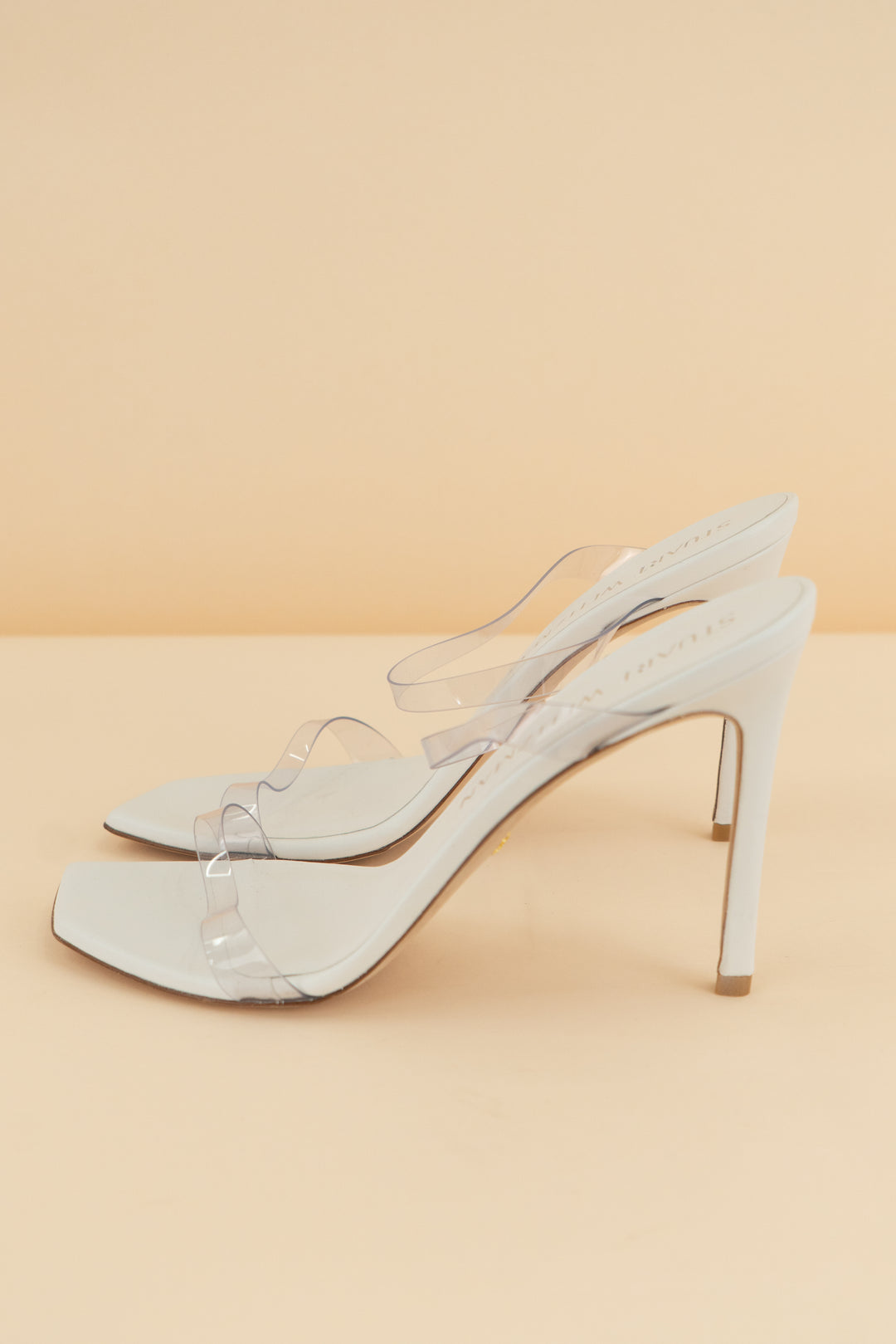 stuart weitzman clear strap heel (10.5; retail $180)