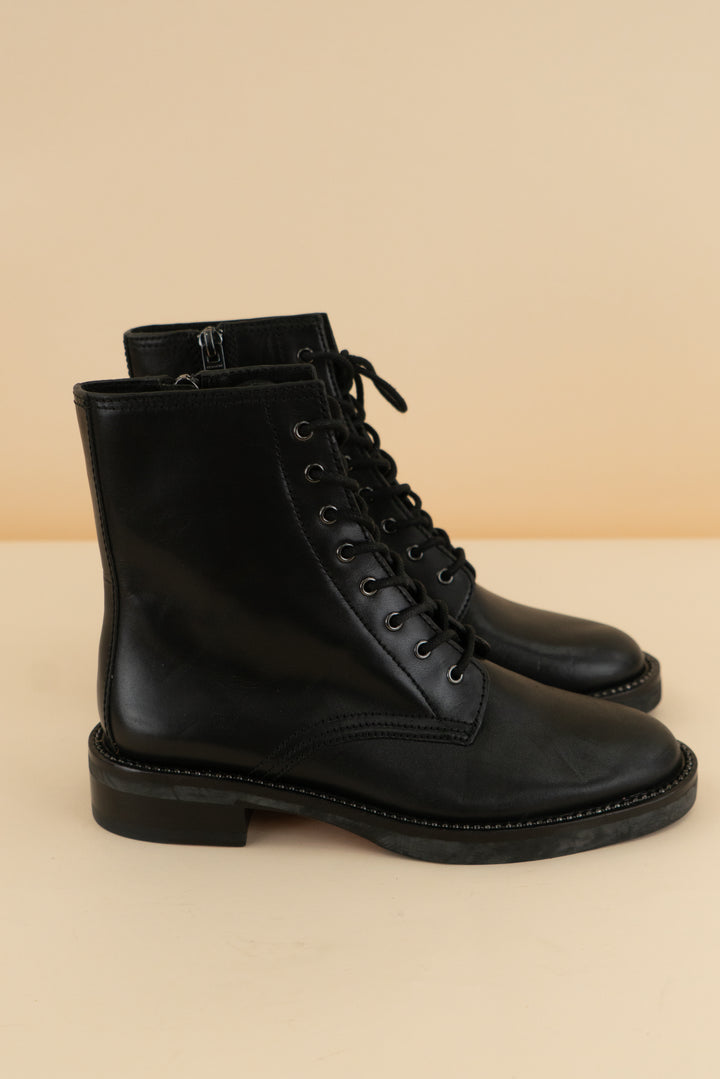 coach lace-up combat bootie (6; retail $288)