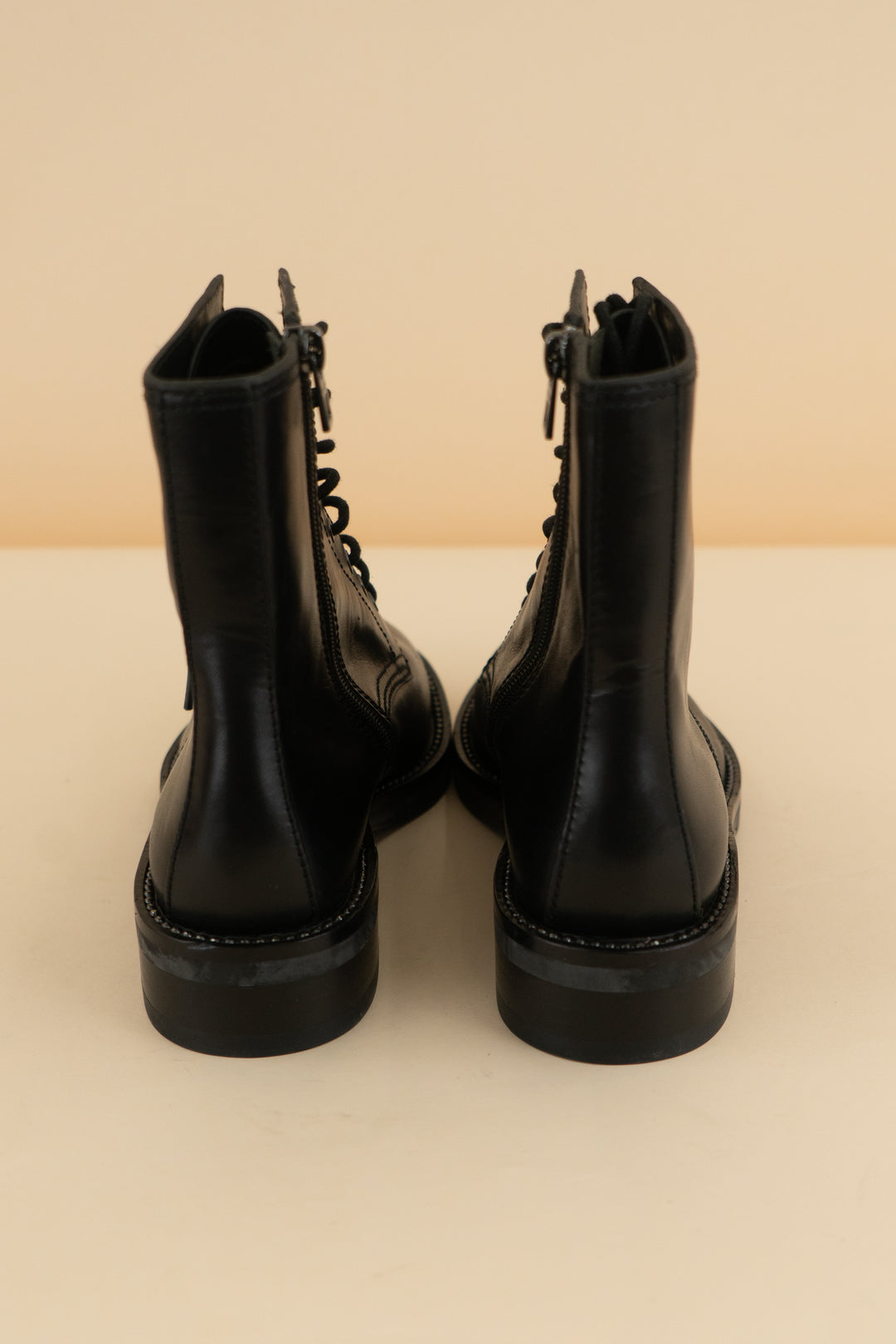 coach lace-up combat bootie (6; retail $288)