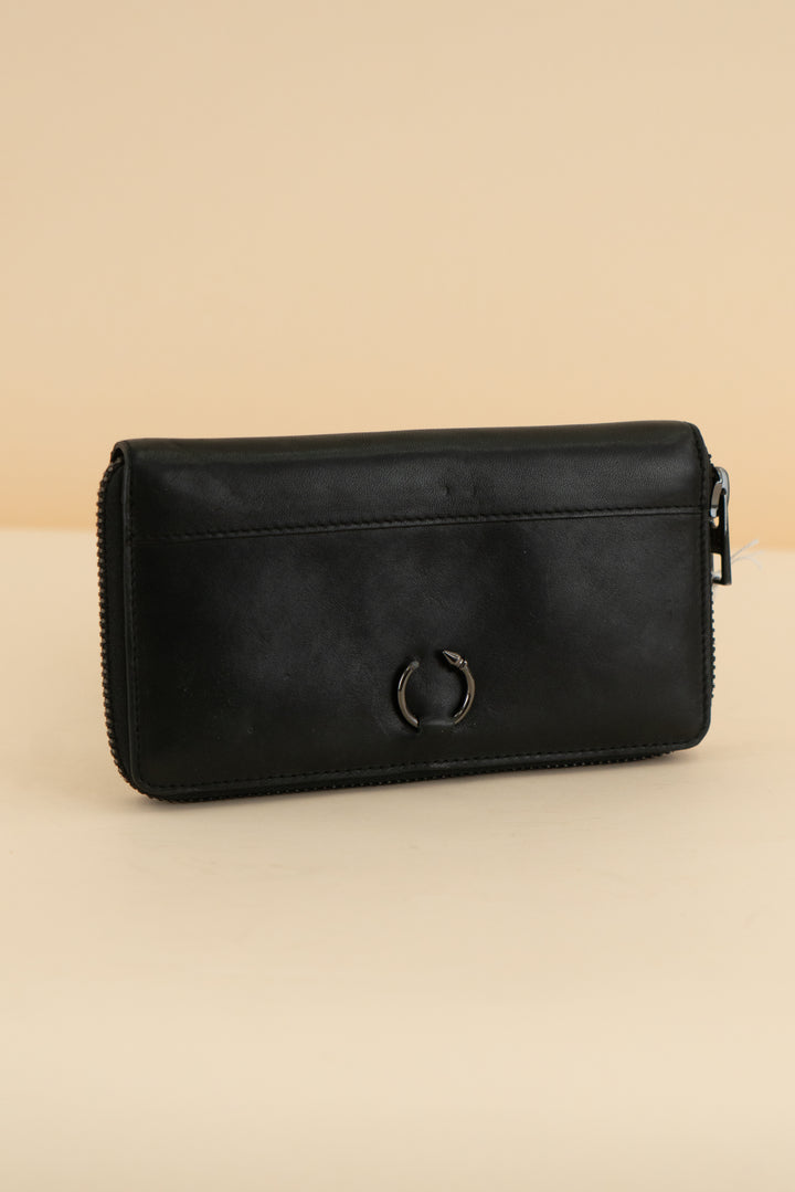 all saints black wallet (os; retail $169)