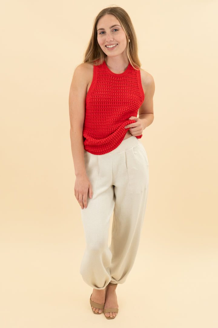 fp beach cream knit pants (xs)