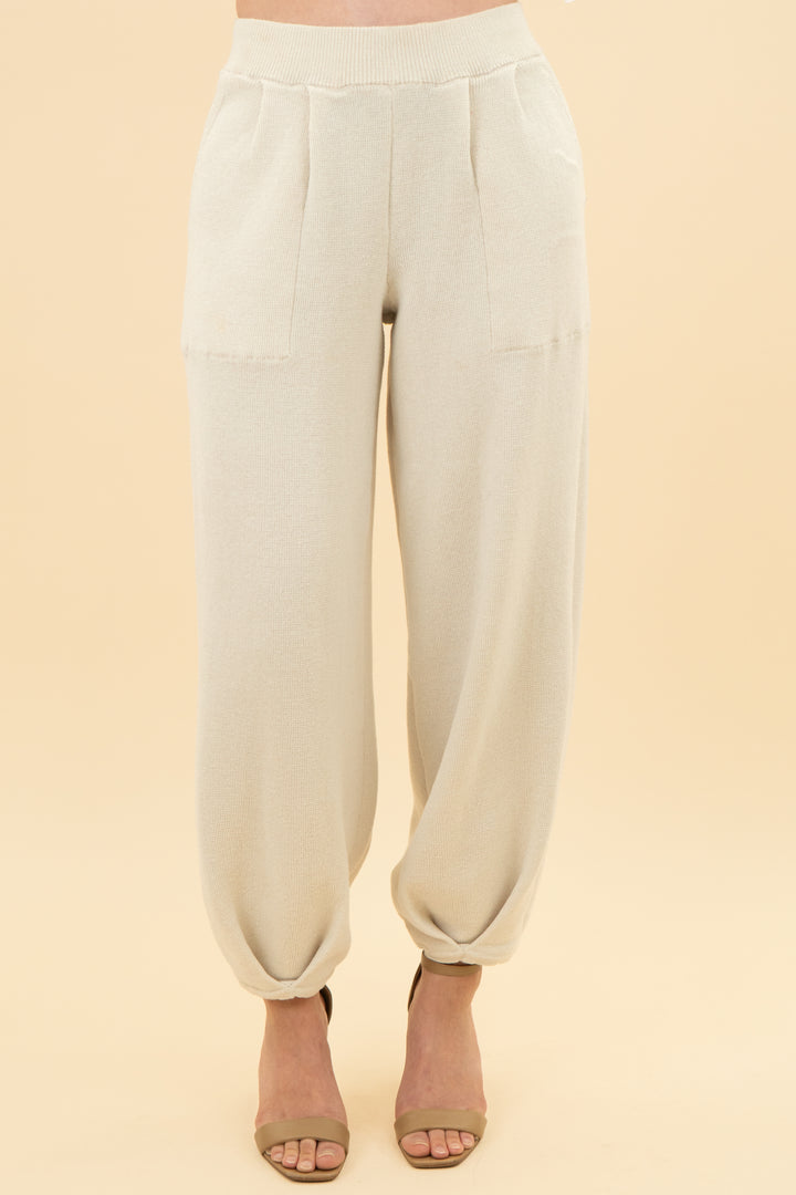 fp beach cream knit pants (xs)