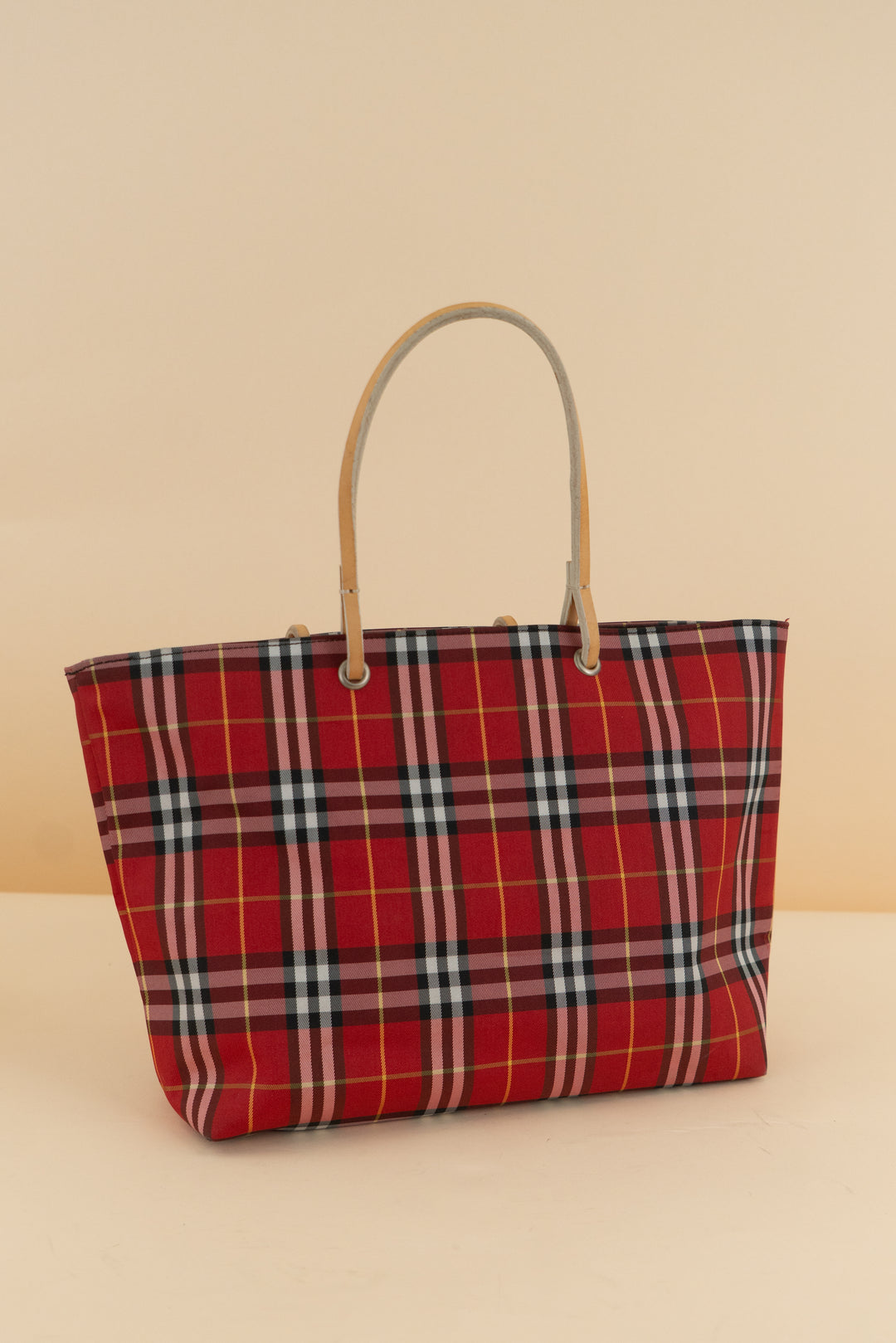 Burberry London Red Nova Check Nylon Tote