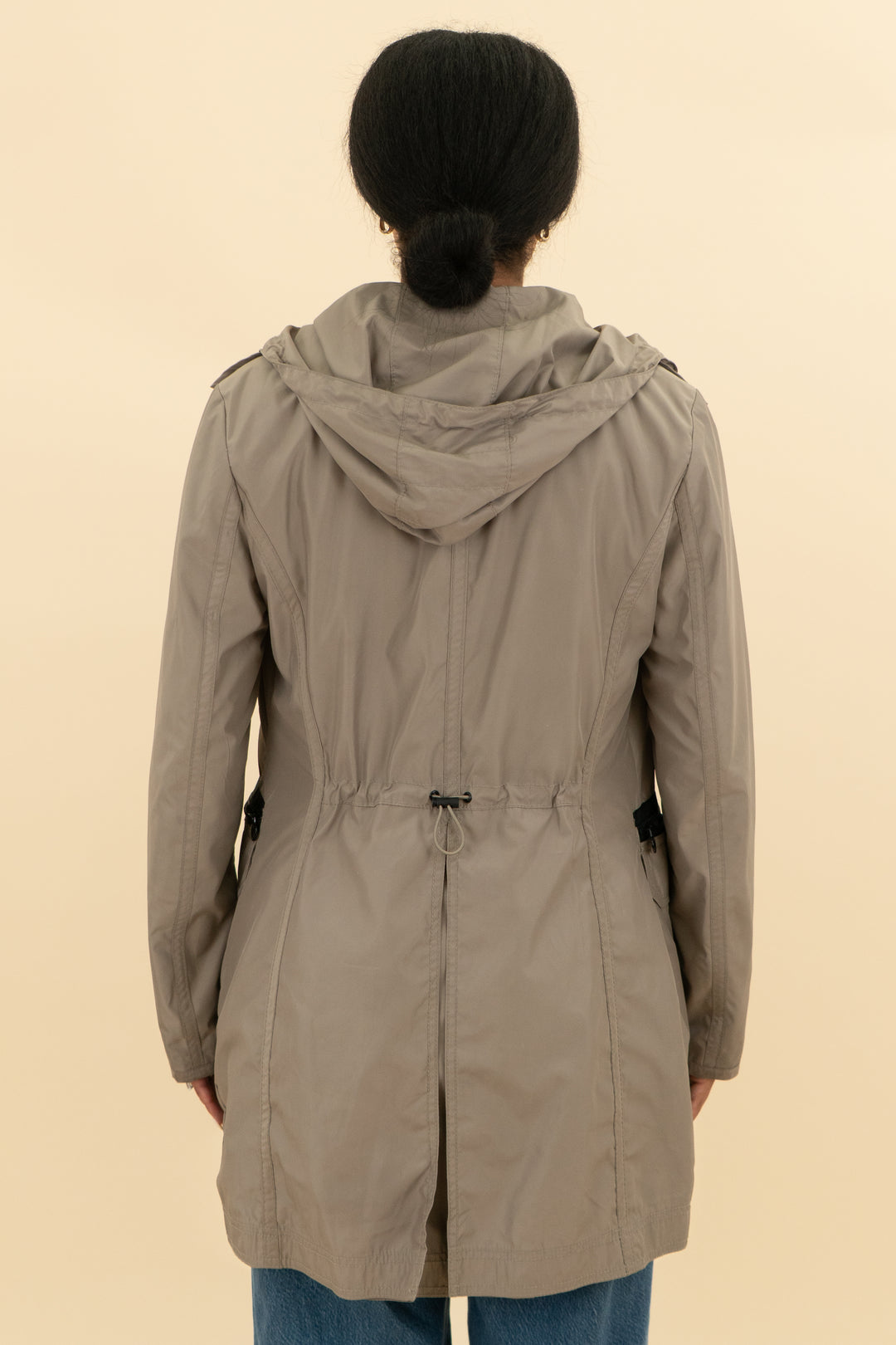 laundry by shelli segal tan green rain coat (m; retail $320)
