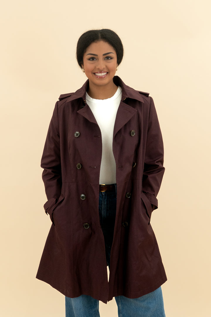 ralph lauren plum trench coat (m; retail $175)