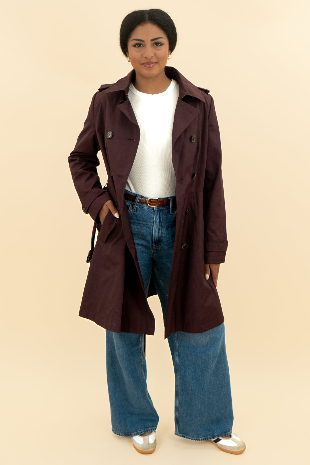 ralph lauren plum trench coat (m; retail $175)