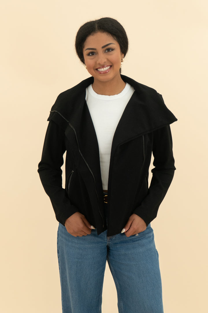 blank nyc black zip jacket (m; retail $138)