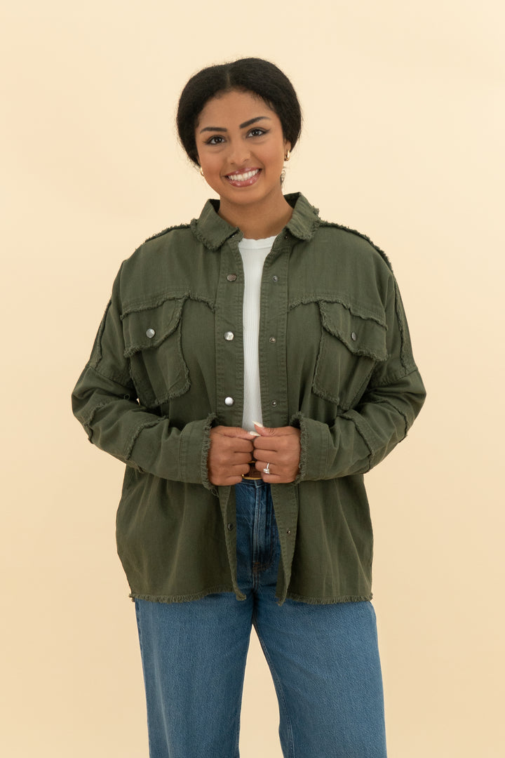 Elan Olive Rock and Roll Jacket (m; retail $96)