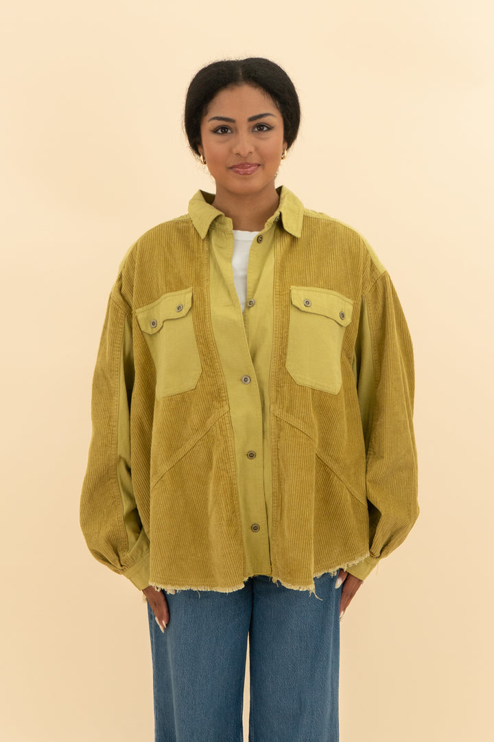 Thread & Supply Gold Frayed Corduroy Shirt Jacket nwt (m; retail $99)