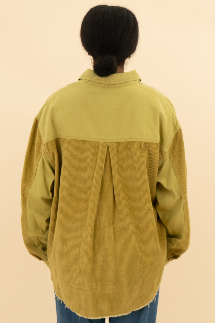 Thread & Supply Gold Frayed Corduroy Shirt Jacket nwt (m; retail $99)