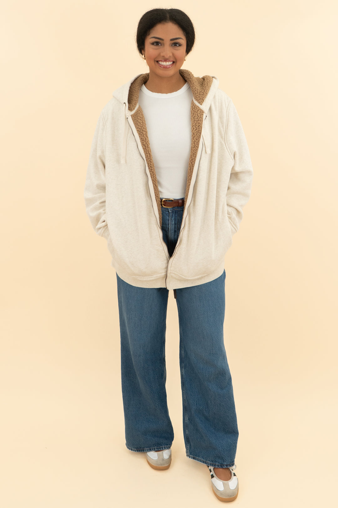 banana republic oatmeal hoodie (xl)