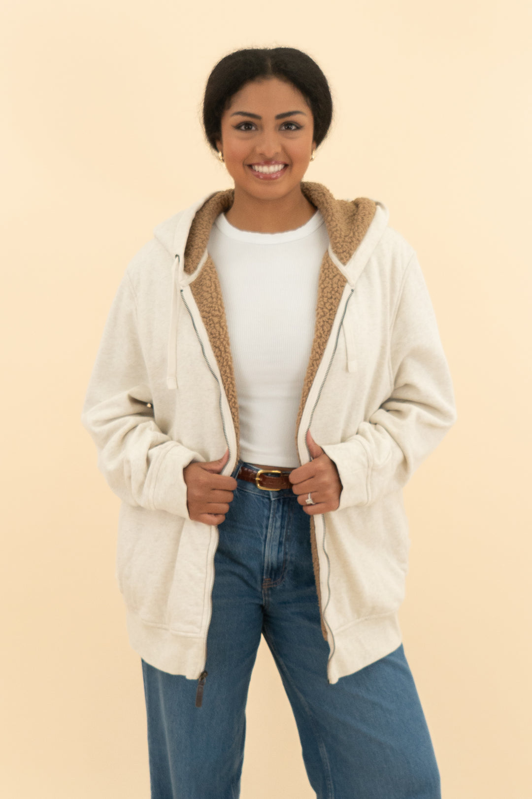 banana republic oatmeal hoodie (xl)