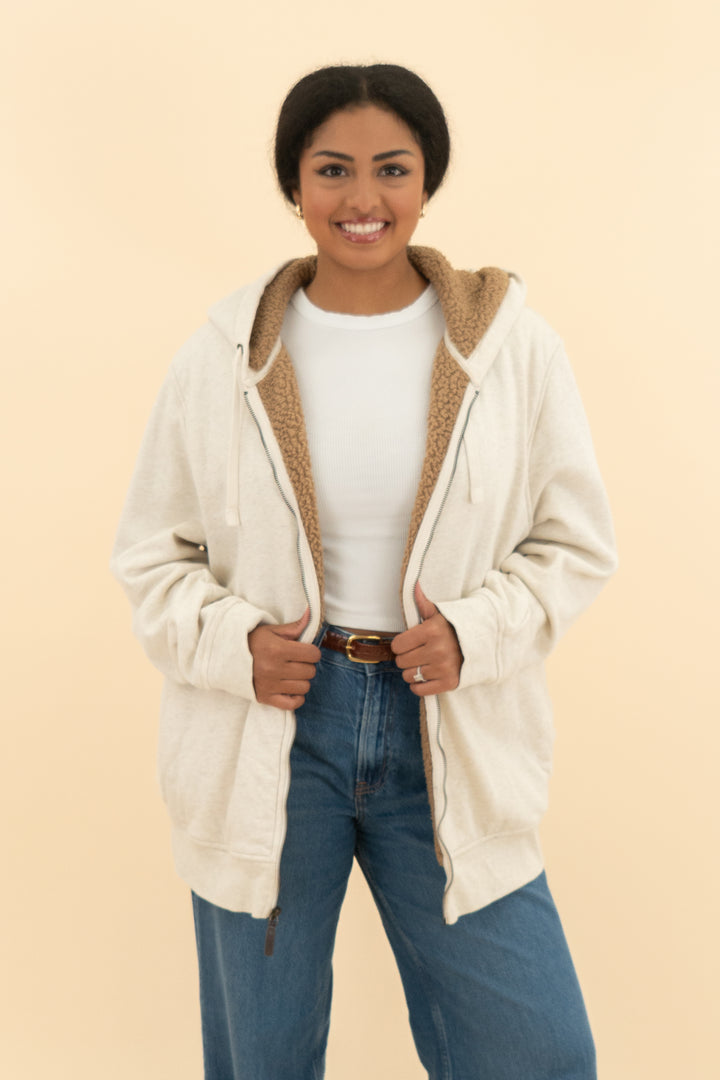 banana republic oatmeal hoodie (xl)