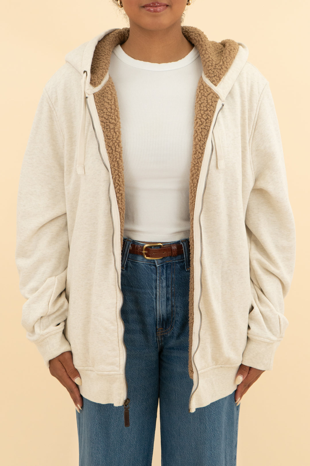banana republic oatmeal hoodie (xl)