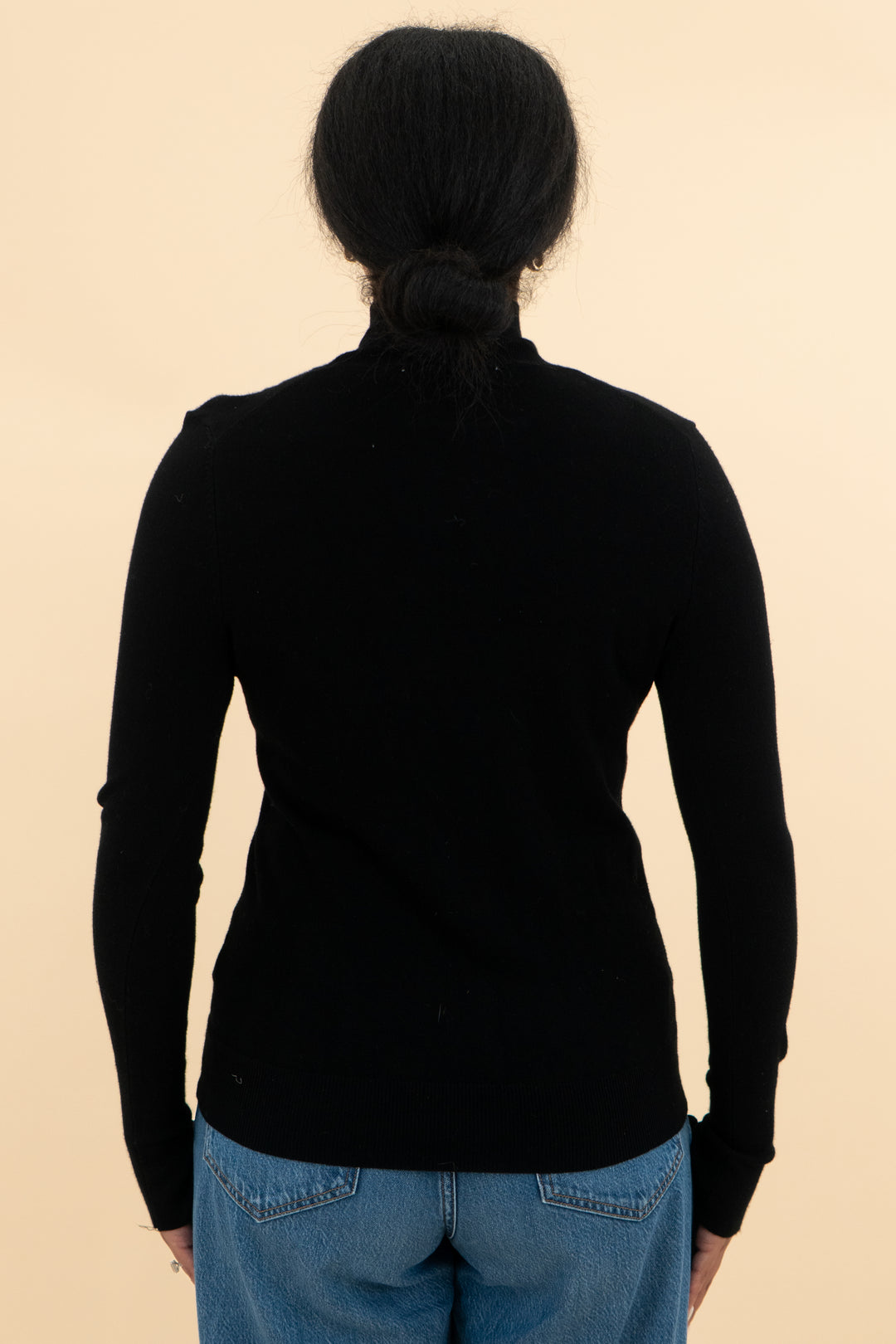 ZARA BLACK STRETCH RIBBED TURTLENECK SWEATER BLOUSE (m; retail $69.90)