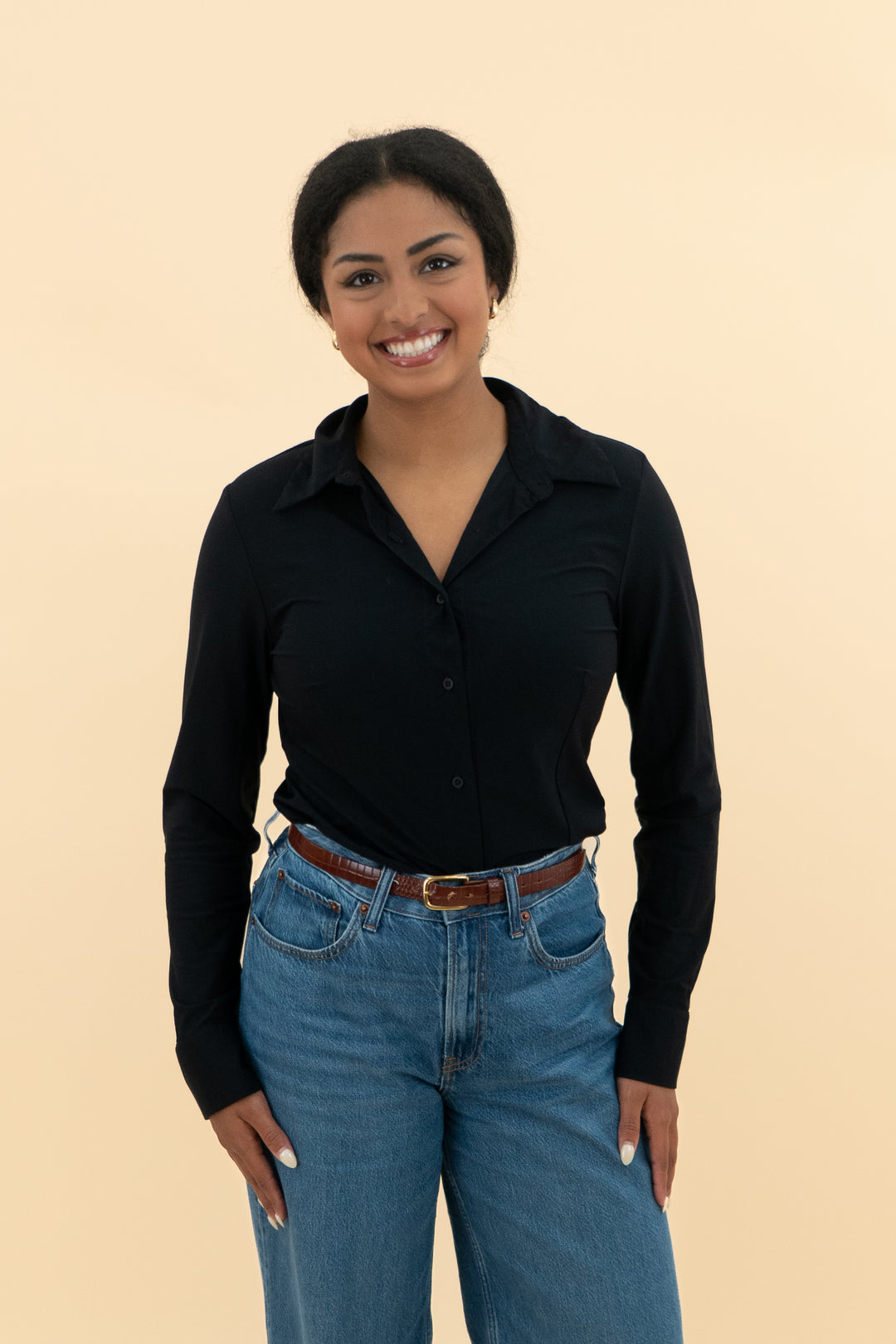commando black button up bodysuit (m; retail $238)