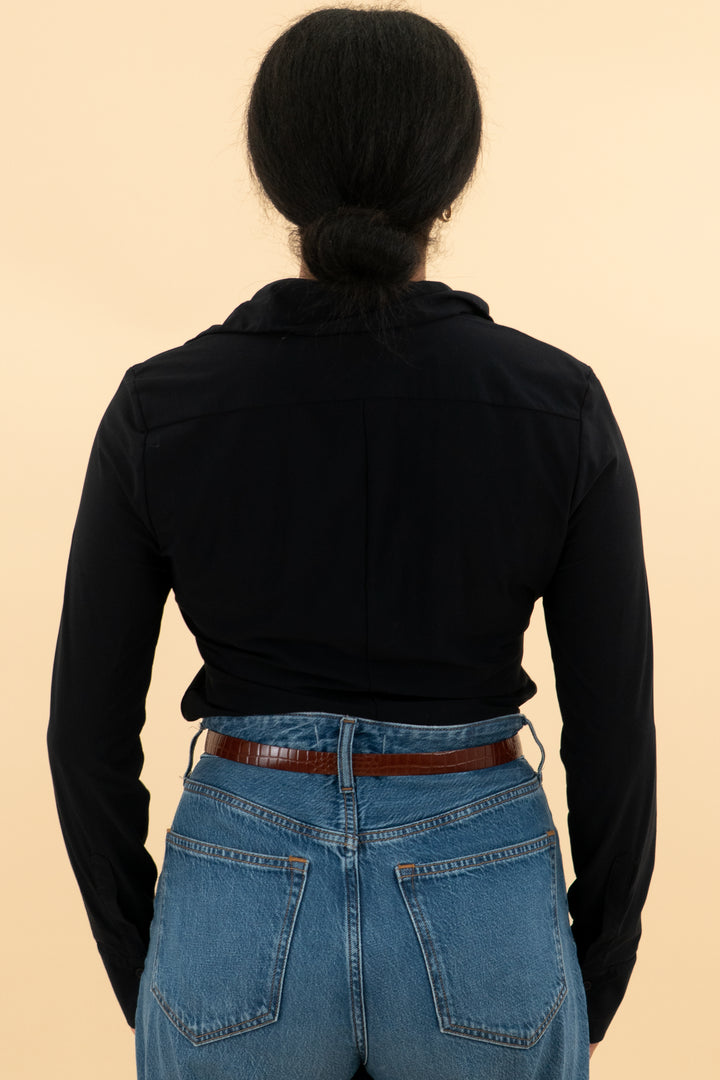 commando black button up bodysuit (m; retail $238)