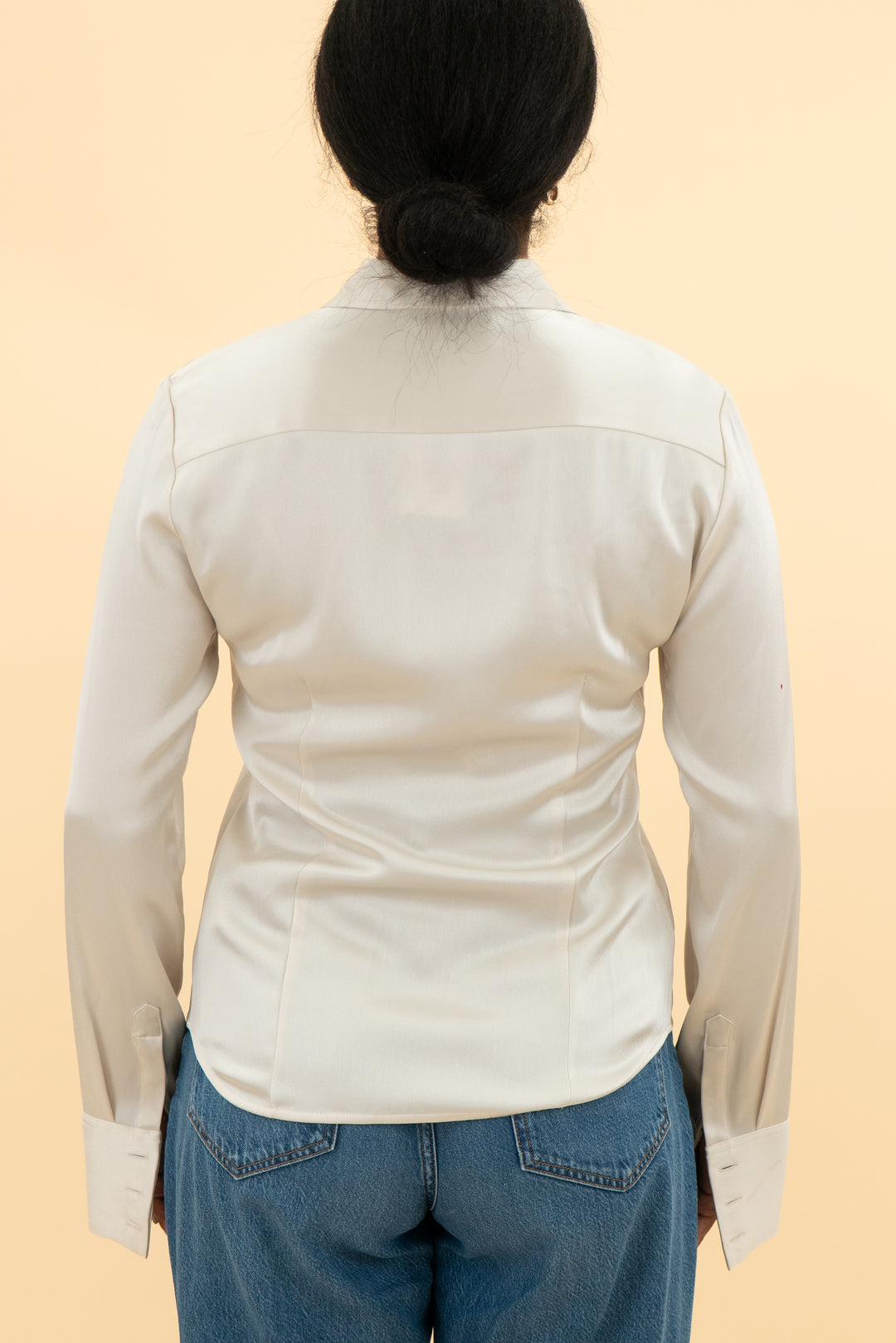 babaton ivory silk top (m)