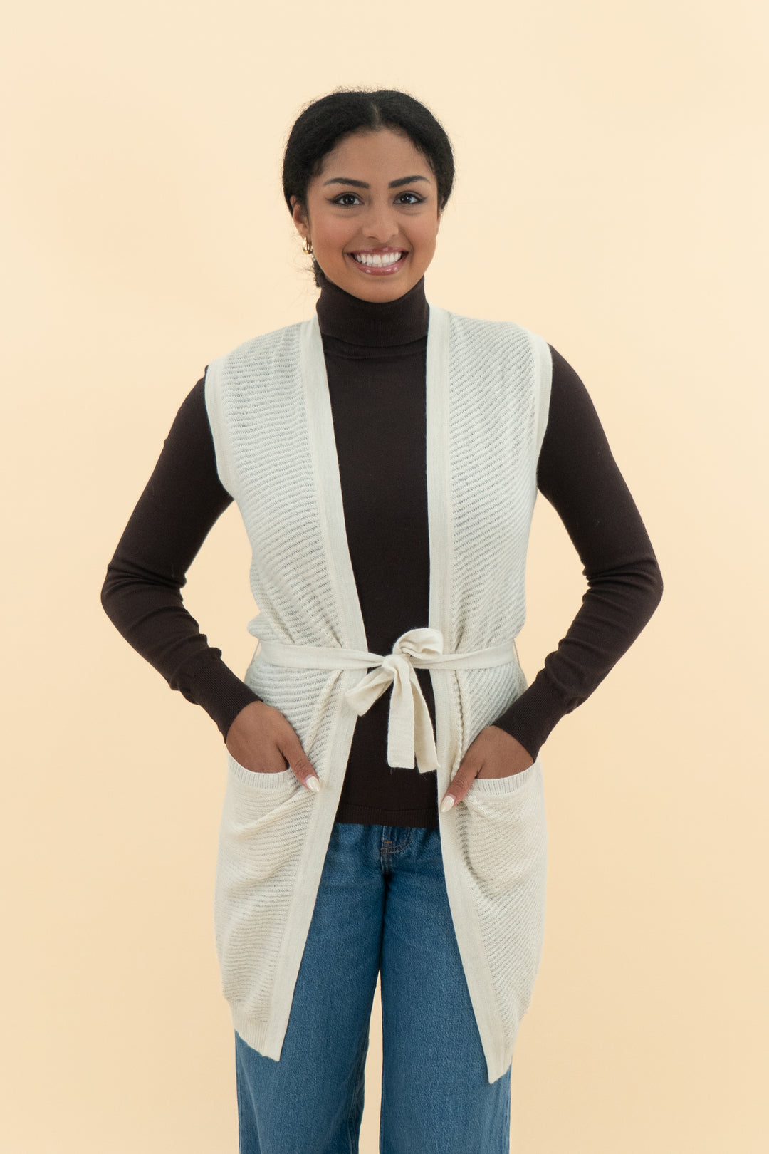 rachel comey sleeveless knit tie cardigan (xs)