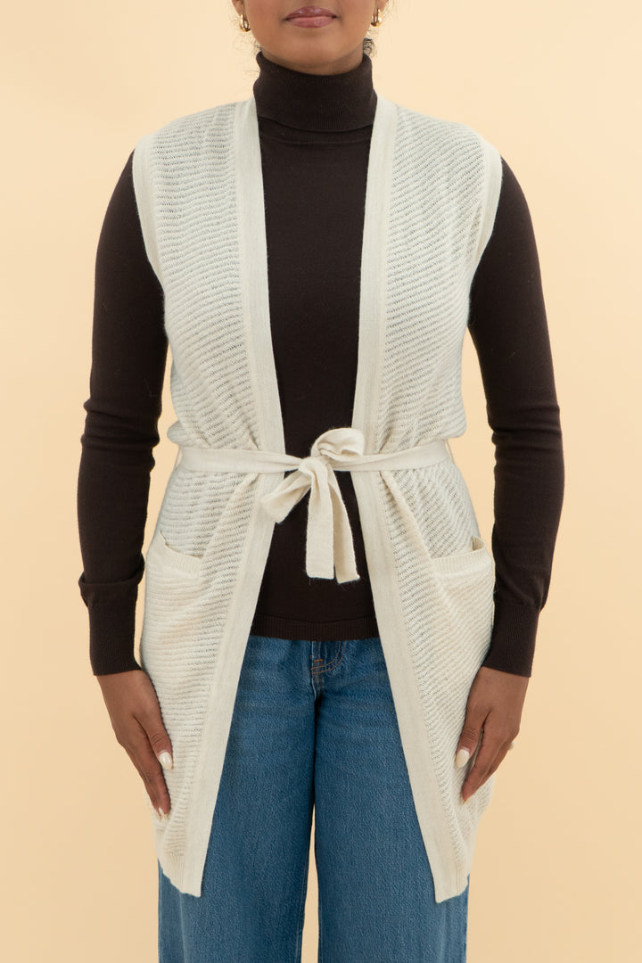 rachel comey sleeveless knit tie cardigan (xs)