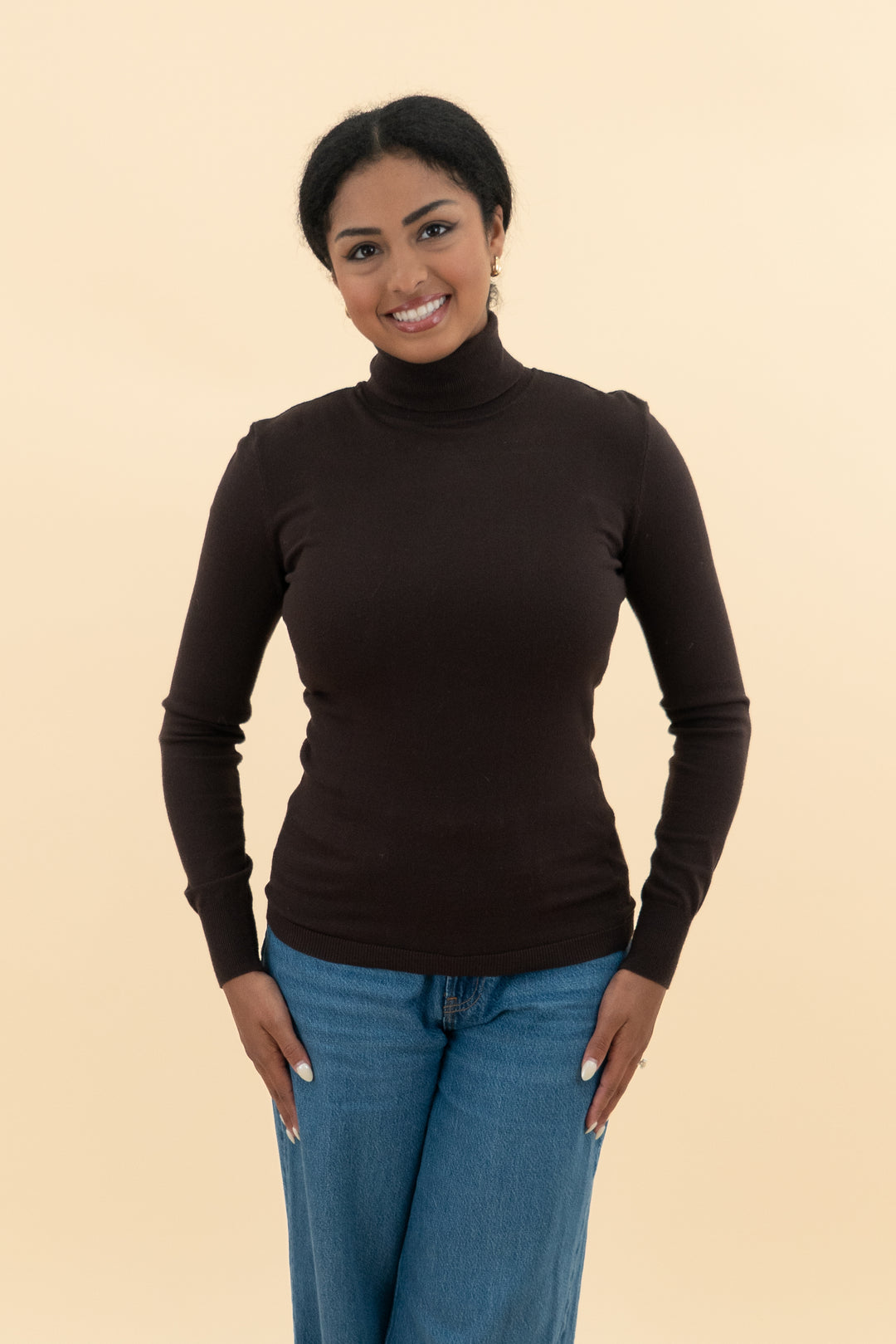 antonio melani brown turtleneck sweater (m; retal $129)