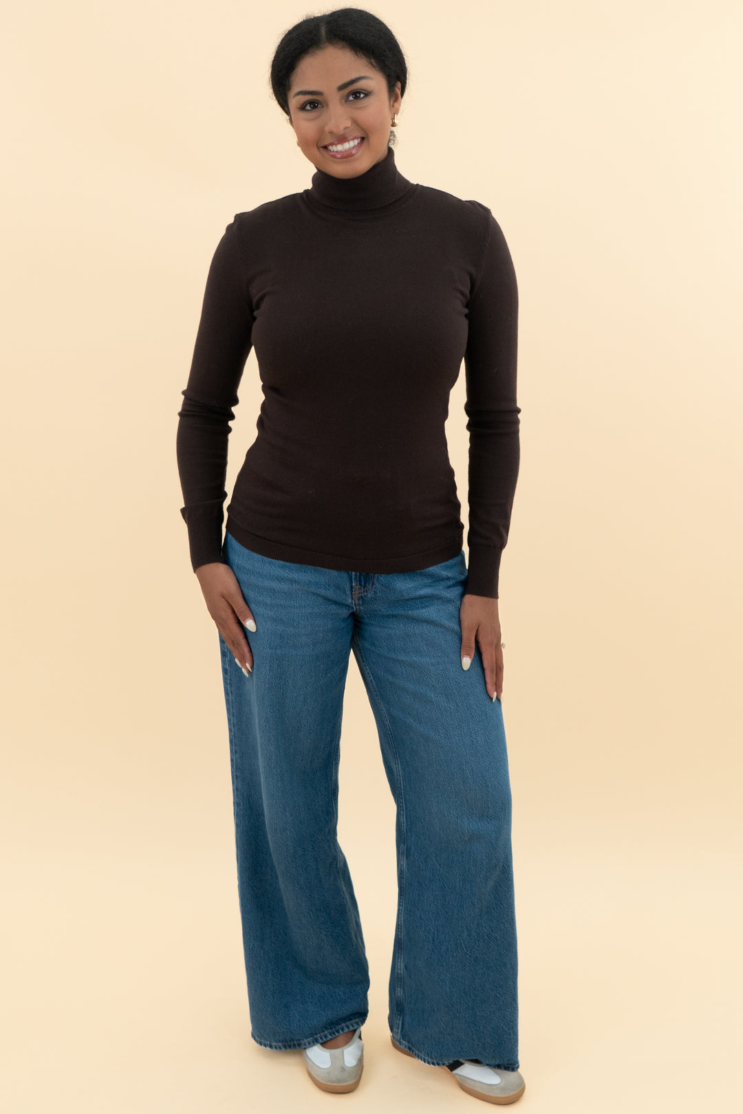 antonio melani brown turtleneck sweater (m; retal $129)