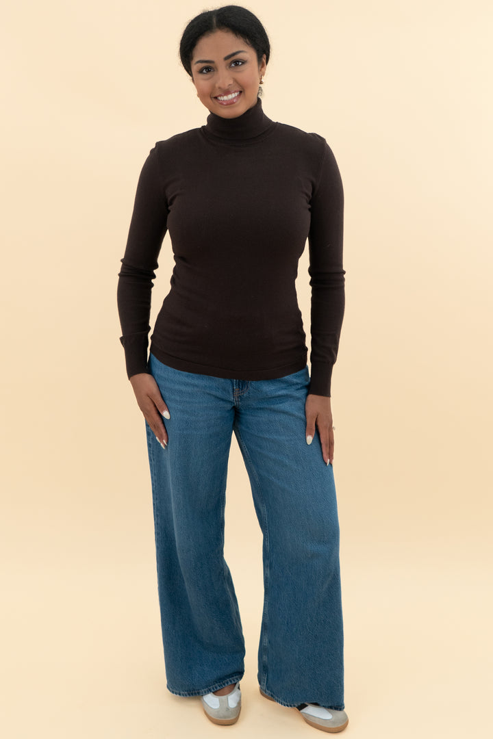 antonio melani brown turtleneck sweater (m; retal $129)