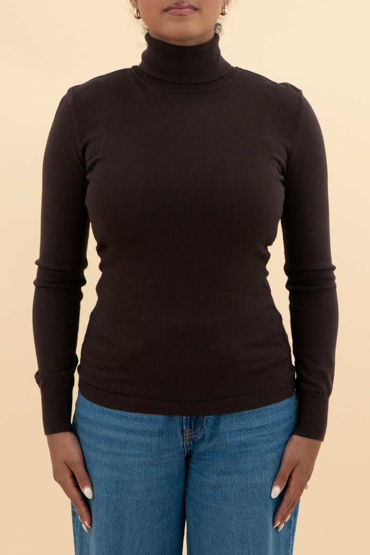 antonio melani brown turtleneck sweater (m; retal $129)