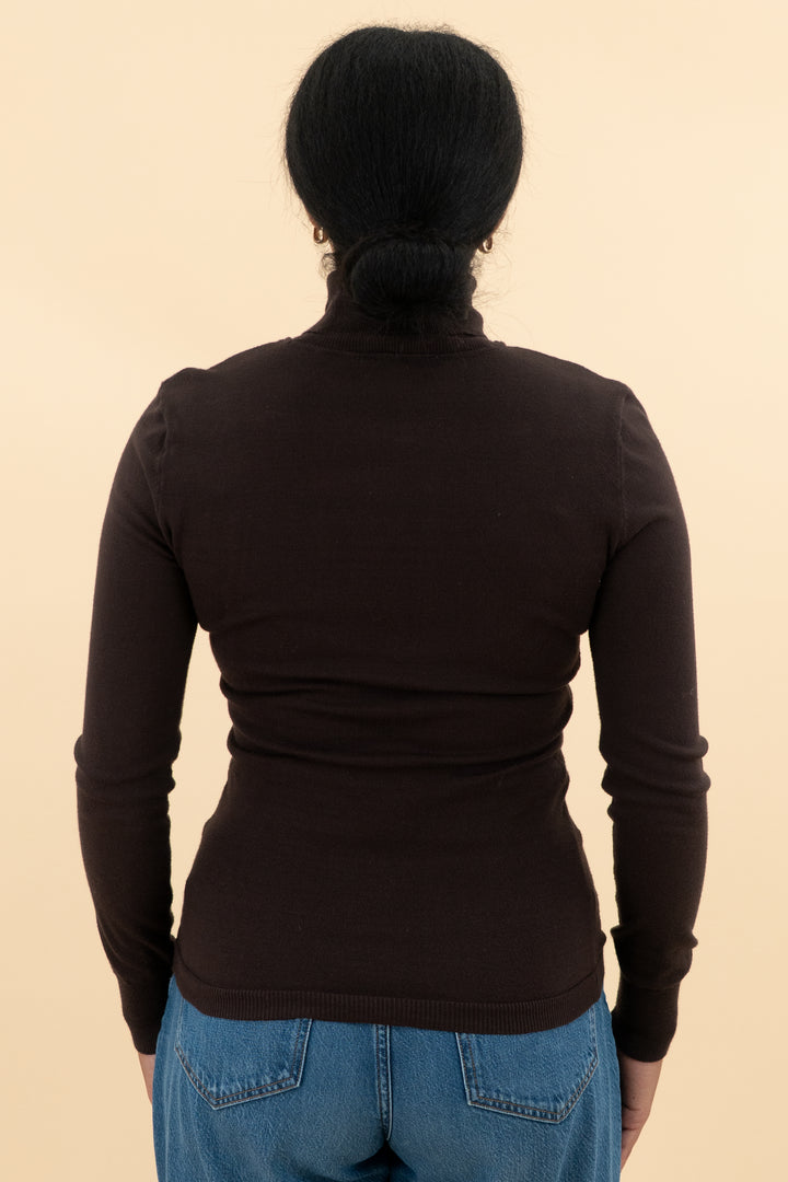 antonio melani brown turtleneck sweater (m; retal $129)