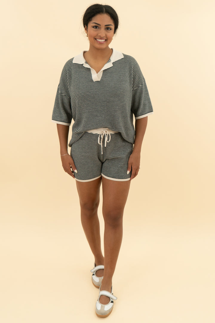 black and cream short set (m; retail $78)