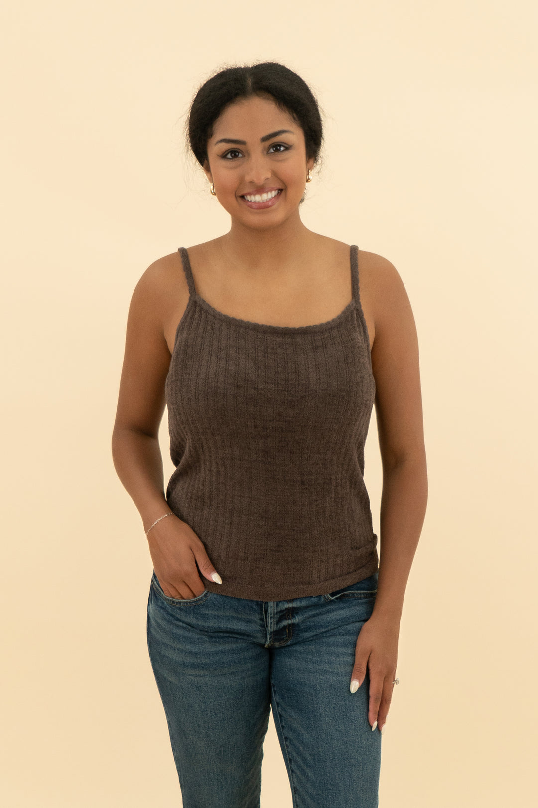 barefoot dreams ultra lite tank mocha (m; retail $88)