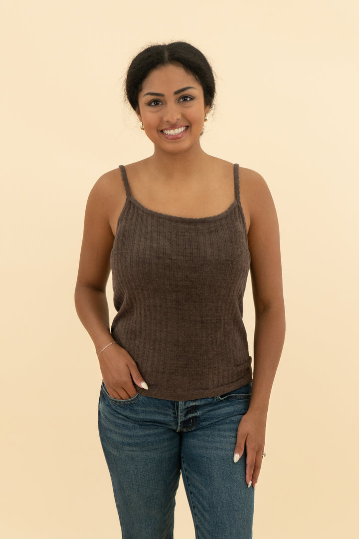 barefoot dreams ultra lite tank mocha (m; retail $88)