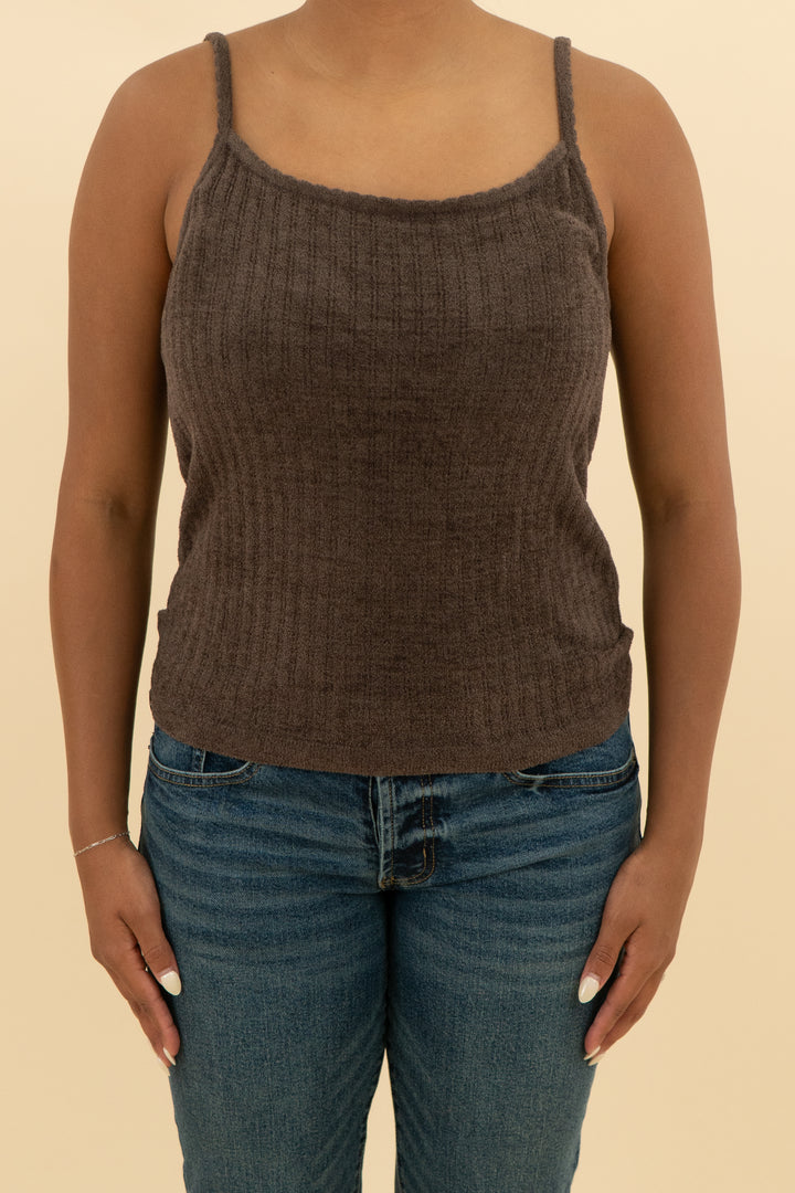barefoot dreams ultra lite tank mocha (m; retail $88)