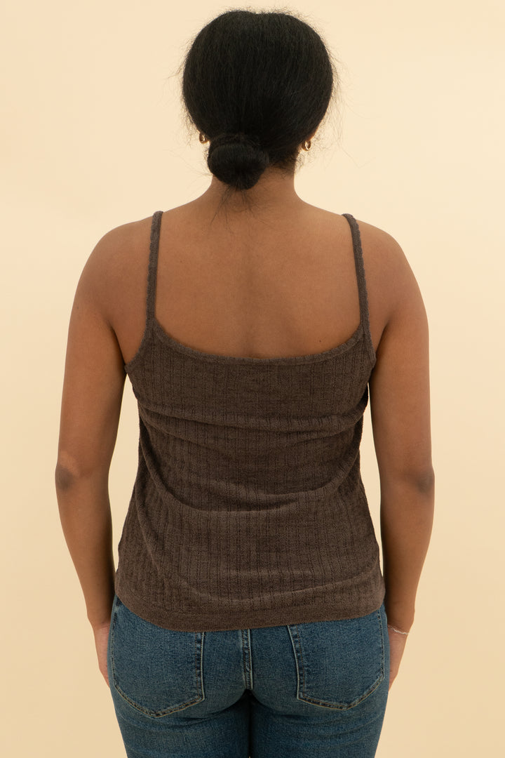 barefoot dreams ultra lite tank mocha (m; retail $88)