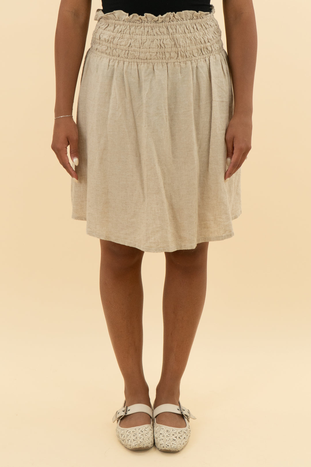 anthropologie tan skirt (m)
